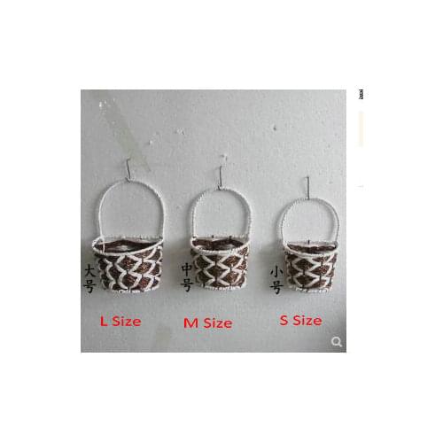 1 pcs Farmhouse style Rattan wrought iron hanging basket flower pot Creative home decorations