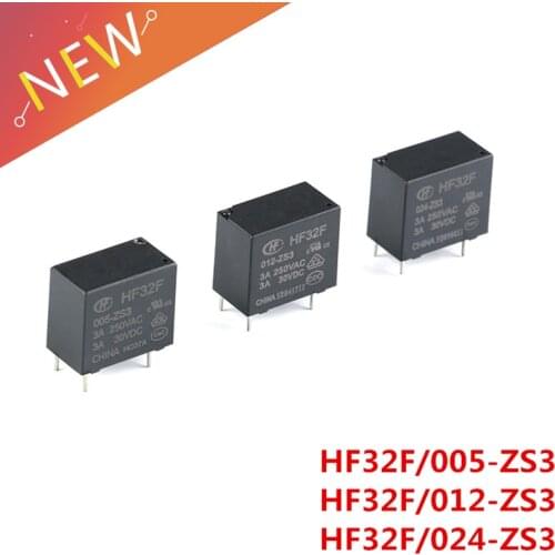 1PCS Power Relays HF32F JZC-32F-005-ZS3 JZC-32F-012-ZS3 JZC-32F-024-ZS3 3A 250VAC 5PIN 5V 12V 24V