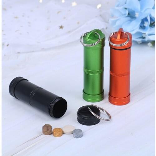 1PCS Waterproof Pill BoxCache Cache Drug Holder Container Keychain Medicine Box Outdoor Emergency Survival Travel Camp Tools Hot