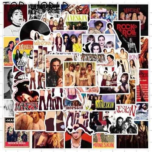 10/50Pcs/set Italy Rock Band Maneskin Cartoon Mixed Graffiti Stickers For Laptop Diy Luggage Skateboard Helmet Decals Phone Case