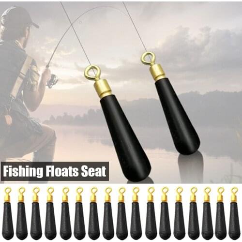 10-50pcs Copper Head Rubber Bobber Drift Fishing Floats Seat Vertical Fishing Float Rotation Buoy Seat Fishing Bobber Accesories