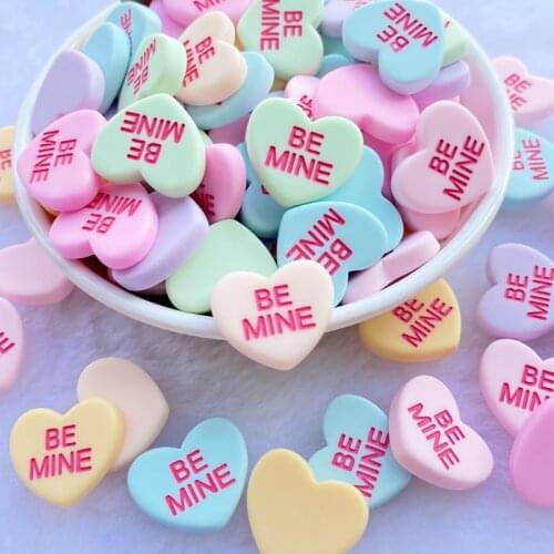 20Pcs Cute New Mixed Heart Flatback Cabochon Scrapbook Kawaii DIY Embellishments Accessories F97