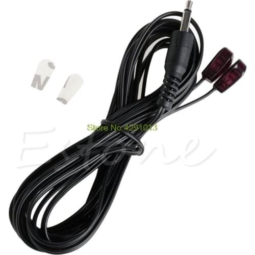 3m Dual IR Infrared Emitter Cable & 3.5mm Plug Remote Control Extender NEW Drop Shipping Support