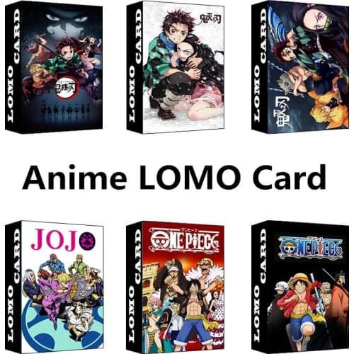 30 Pcs/Set Japanese Anime One Piece,JoJos Bizarre Adventure Lomo Card Postcard DIY Cartoon Character Greeting Cards