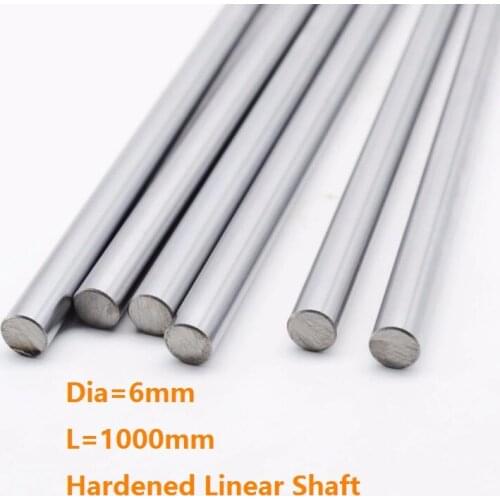 50pcs/lot Dia 6mm shaft 1000mm long Chromed plated linear shaft hardened shaft rod bar rail guide for 3d printer cnc parts