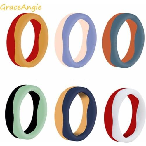 6pcs/set Multi Color silicone ring men wedding set Hypoallergenic Flexible Food Grade FDA Silicone Finger Ring Mix Color Gift