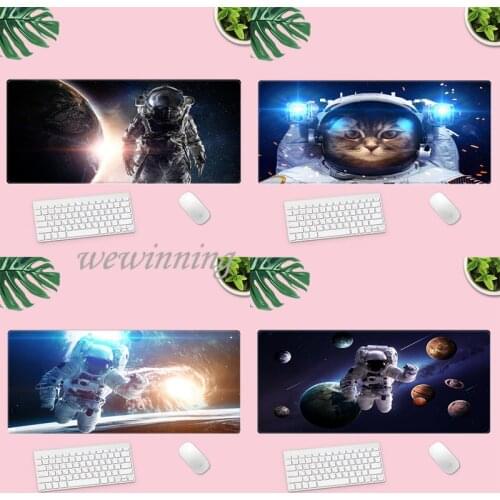 Mouse Pad Large Laptop Mouse Mat 30x80cm Universe Starry Sky Astronaut Space Writing Gaming Desk Mats Kawaii Deskpad for Office