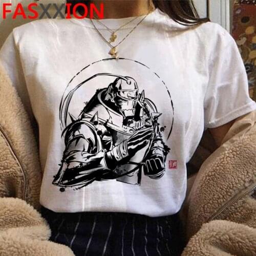 Fullmetal Alchemist t-shirt male casual plus size couple clothes summer top kawaii white t shirt
