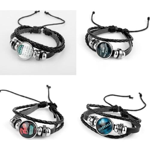 Riverdale TV Series Bracelet Genuine Leather Multilayer Pattern Glass Cabochon Charm Beaded Bracelets Bangle Men Women Jewelry