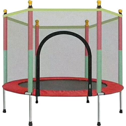 1001 Indoor Childrens Round Trampoline Family Toy Small Bouncing Bed Household Jumping Bounce Bed With Protecting Wire Net
