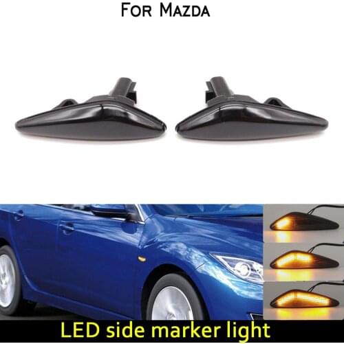 For Mazda MX5 MX6 RX8 For Nissan Lafesta Highway Star Smoked lens Amber LED Dynamic Front Side Marker Light