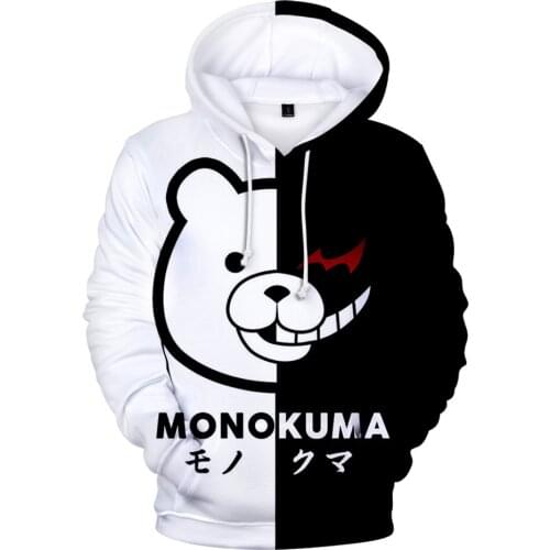 Anime Super Dangan Ronpa Danganronpa Mono Kuma Monokuma Cosplay Costume 3D Printed Unisex oversized Hoodies Sweatshirts