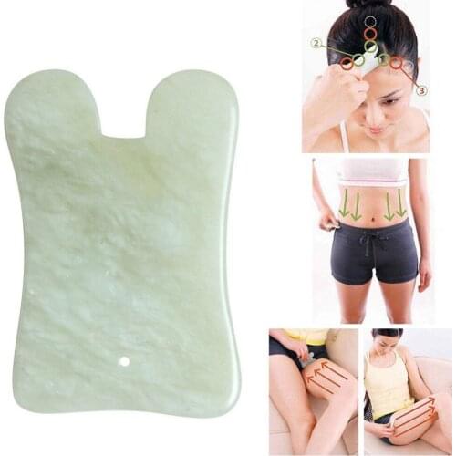 1PC Natural Jade Stone Guasha Massage Tool Health Jade GuaSha Body Facial Massage Board Traditional Acupoints #275383