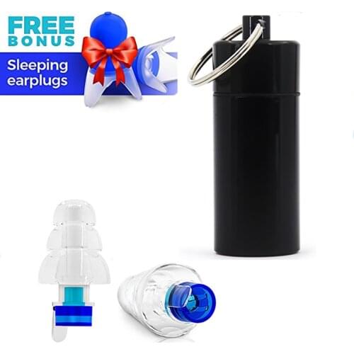 2Pairs Ear Plugs Reusable Noise Cancelling Earplugs Hearings Attenuation Filter Ear plug for Sleeping Motorcycle Travel Concert
