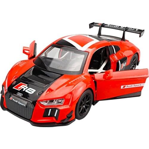 Metal alloy model,1:32 R8 LMS simulation racing car,sound and light pull back toy sports car,puzzle car model,free shipping