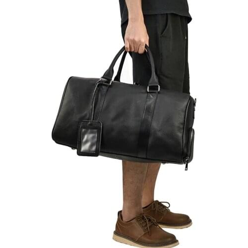 Man Pure Skin Crossbody Training Sport Travel Bag On Luggage Bag Leather Top Mens Trip Bag Business Outdoor Dufful Bags