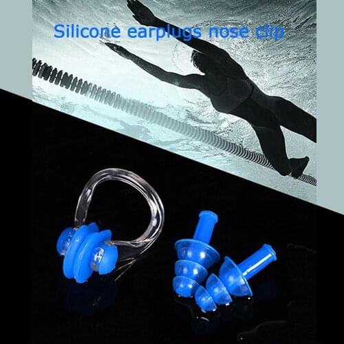 2 Pairs Soft Swimming Earplugs Nose Clip Case Protective Prevent Water Ear Plug Waterproof Soft Silicone Swim Dive Supplies