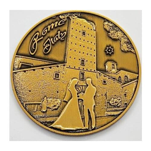 Custom coins cheap Metal Antique Brass coins high quality custom Souvenir Wedding coin