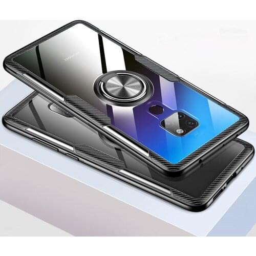 Invisible Bracket for Huawei Mate 30 5G 20 Pro Lite 20X Case Clear Acrylic Back Cover for Huawei Mate20 30Pro Magnet Car Holder