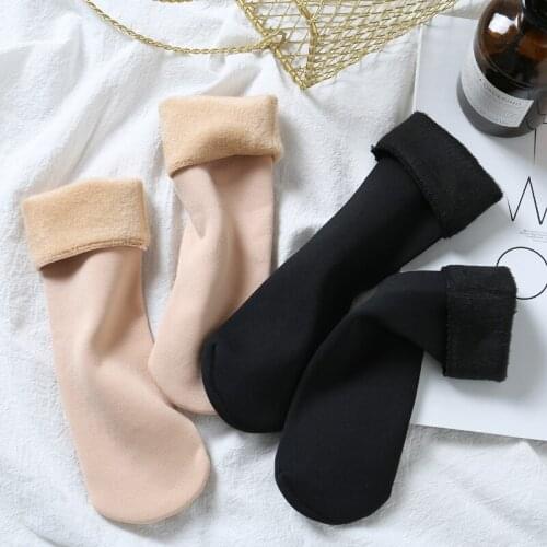 1 Pair Of Socks Women And Man Winter Thickened Warm Terry Socks Ladies Tube Socks Floor Socks Imitation Rabbit Wool Maternity Ho