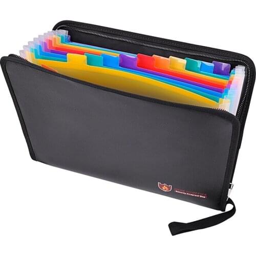 NEW-Folder Organizer Water Resistant Fireproof File Folder Letter Size Waterproof Money Document Bag Bills Storage Organizer