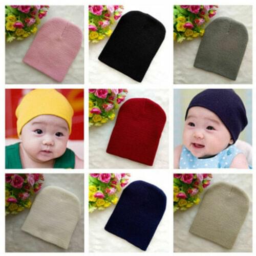 Citgeett Solid Cute Baby Boys Girls Hat Newborn Cap Infant Aviator Tie Up Cotton Stretchy