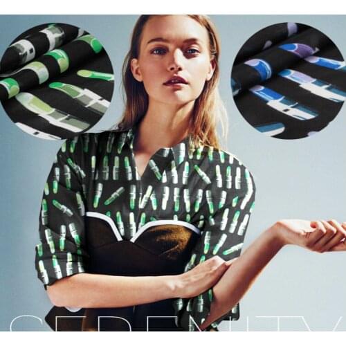 Printed silk cotton blended fabric thin cotton dress clothing fabric wholesale high quality silk cloth