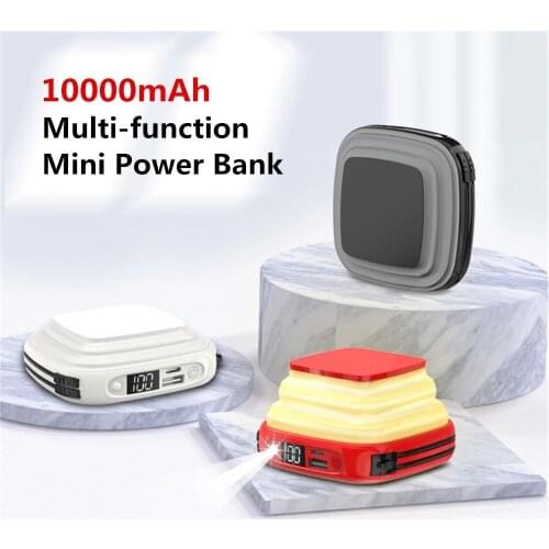 Portable Mini Power Bank Mirror Screen Digital Disply Poverbank Battery Pack For iPhone Xiaomi Huawei Samsung Smart Phone