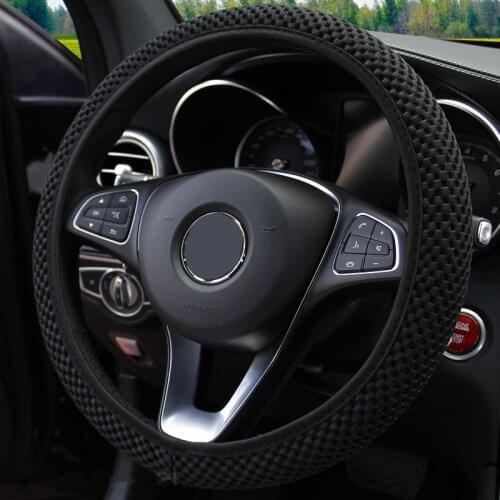 Skidproof Durable Car Steering Wheel Cover Sandwich Fabric Handmade Auto Covers Fit For Most Cars Breathability