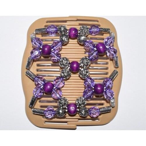 Standard comb silver rose and light purple beads 20pcs/lot magic comb