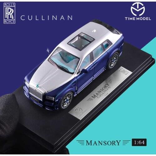 Time Model 1/64 Toy Car RosRyc Cullinan SUV Blue Collection All Black Model Car Supercar Vehicle with Case gift for Kid Children