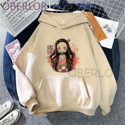 Anime Hoodie Kawaii Nezuko Hoodies Women Sweatshirt Japanese Anime Kimetsu No Yaiba Graphic Hoody long sleeve autumn Tops