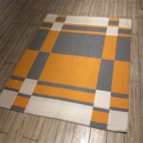 1500G Thicken Luxury Cashmere H Blanket ,Jacquard Cashmere Wool Air Conditioning Sofa Aircraft Throw Blanket