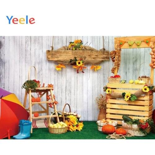 Autumn Farm Barn Wood House Pumpkin Food Fruit Cart Thanksgiving Backdrop Baby Vinyl Photography Background For Photo Studio