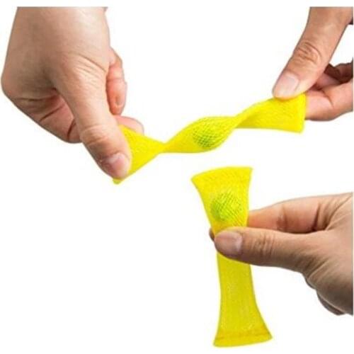 1Pcs White Sensory Toys Marbles Ball Autism Anxiety Therapy Toys Stress Relief Hand Fidget Toys Braided Mesh Easy Bend Marble