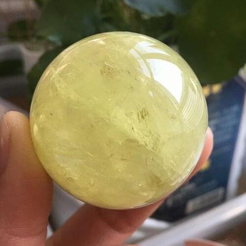1PC Citrine Stones Ball Natural Yellow Quartz Stone Sphere Crystal Fluorite Ball Healing Gemston