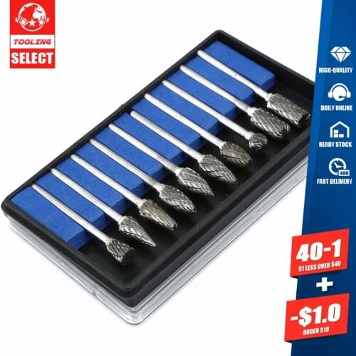 10Pcs Mini Dremel Accessories Grinder Carving Engraving Drill Bit Set Wood Cutter Rotary Burr Micro Tool Rotary