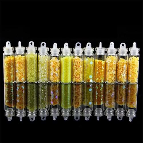 12 bottles/set Nail Sequins Pentagram Snowflake Love Star Mix Nail Glitter Art Makeup Stage Makeup Beauty Nail Accessories DK959