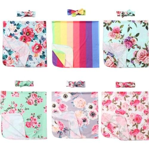 2Pcs Newborn Baby Boy Girl Cotton Swaddle Wrap Blanket Sleeping Bag Receiving Blankets