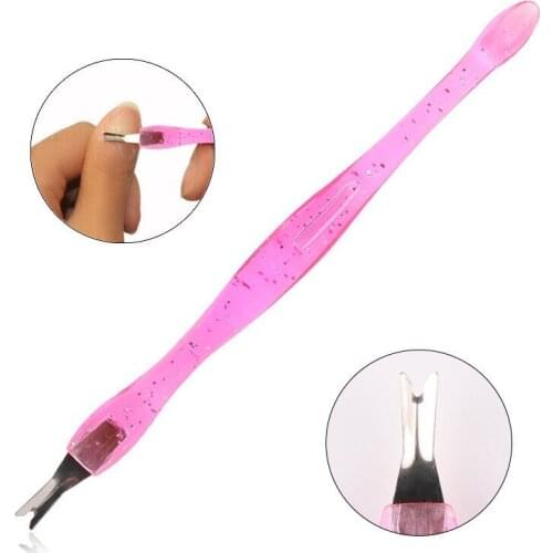 5Pcs Cosmetic Nail Art Tool Dead Skin Fork Trimmer Peeling Knife Cuticle Remover Salon Cuticle Pusher Pink Color