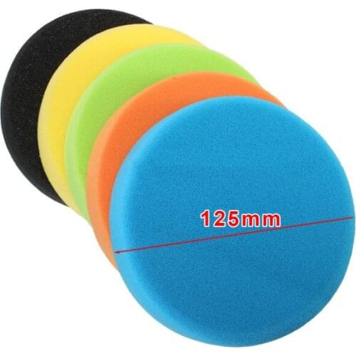 5pcs Polishing Wheel 5-inch Flat Sponge Buff Buffing Pads Polishing Kit Car Polisher 125mm Sanding Pad Removes Scratches