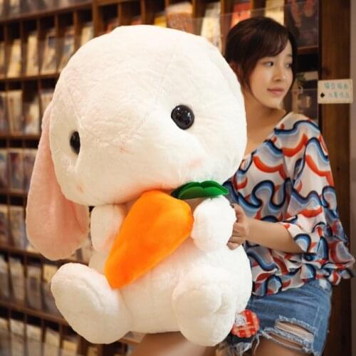 75cm large Cute Soft Lop Rabbit Plush Toy Pink Stuffed Plush Rabbit Doll Graduation Birthday Christmas Girl Kids Children Gift
