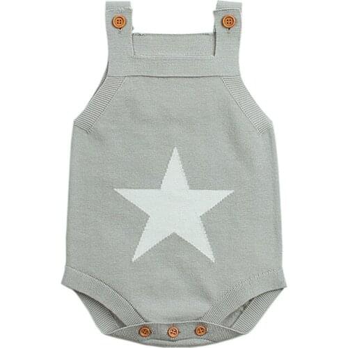 Five Star Crocheted Baby Girl Body Suits Summer Thin Newborn Boys Sunsuits Coveralls Sleeveless Toddler Infant Jumpsuits Clothes