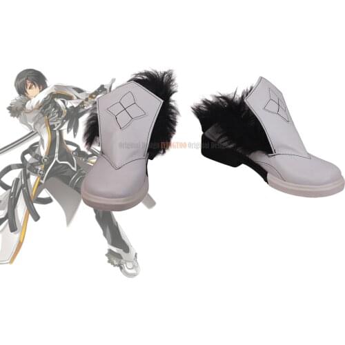 Raven Shoes Cosplay ELSWORD Raven Cosplay Boots White Shoes Custom Made for Unisex