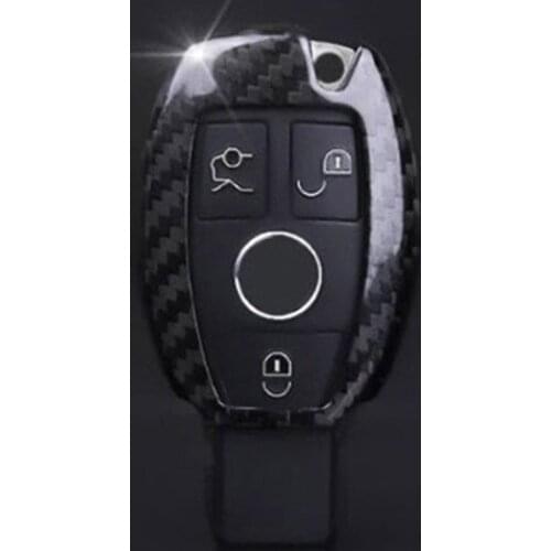 Real Carbon fiber Car Key Shell Cover Trim For Mercedes benz CLA GLC GLE GLA A B C E Class W117 X253 W176 W205 W213