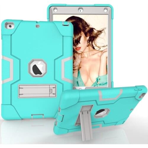 For iPad 6th Gen Cases iPad 2018 Cover iPad 9.7 Case,Hybrid Shockproof Rugged Drop Protection Cover Kickstand fundas A1893/A1954