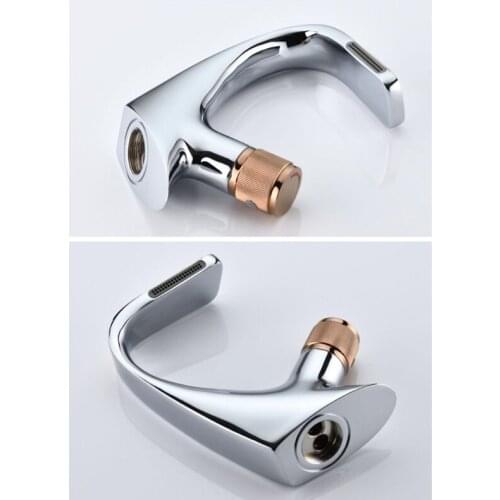 Black Faucet Bathroom Sink Faucets Hot Cold Water Mixer Crane Deck Mounted Q0KA