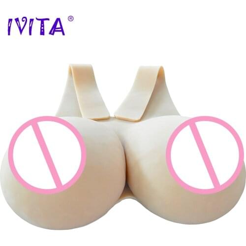 IVITA 16KG Artifical Silicone Huge Breast Forms Fake Boobs For Crossdresser Transgender Drag Queen Enhancer Fashion Gift