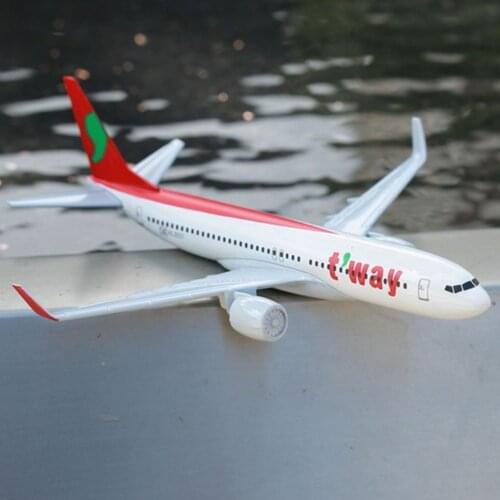 Korean T'way Air Boeing 737 Airplane Diecast Aircraft Model 6" Metal Aeroplane Home Office Decor Mini Moto Toys for Children
