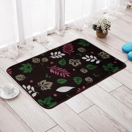 Leaves Pattern Mats Bath Mat Rugs Floor Mat Rugs Toilet Rugs Anti-slip Carpet For Kitchen Door Stairs 4 Colors Bathroom Carpet